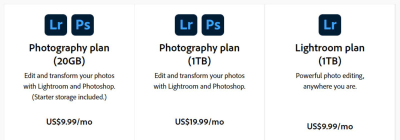 photoshop monthly subscription