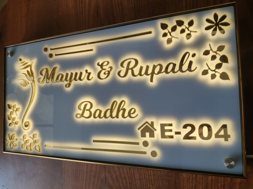 name plate glass design