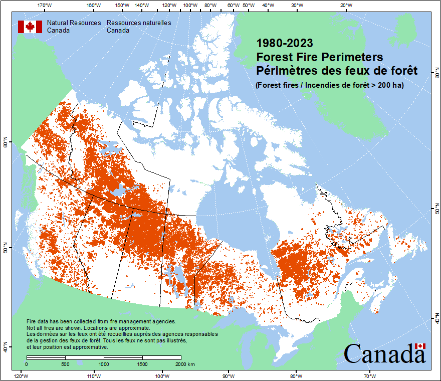 current canada forest fire map