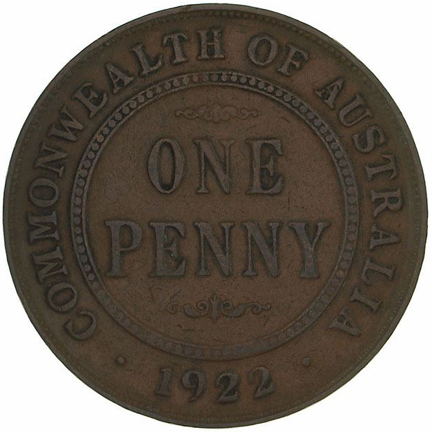 1922 penny australia value