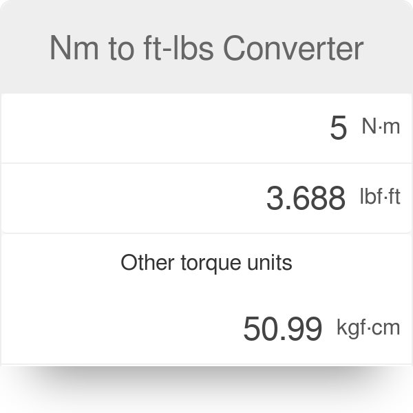 27 nm to ft lbs