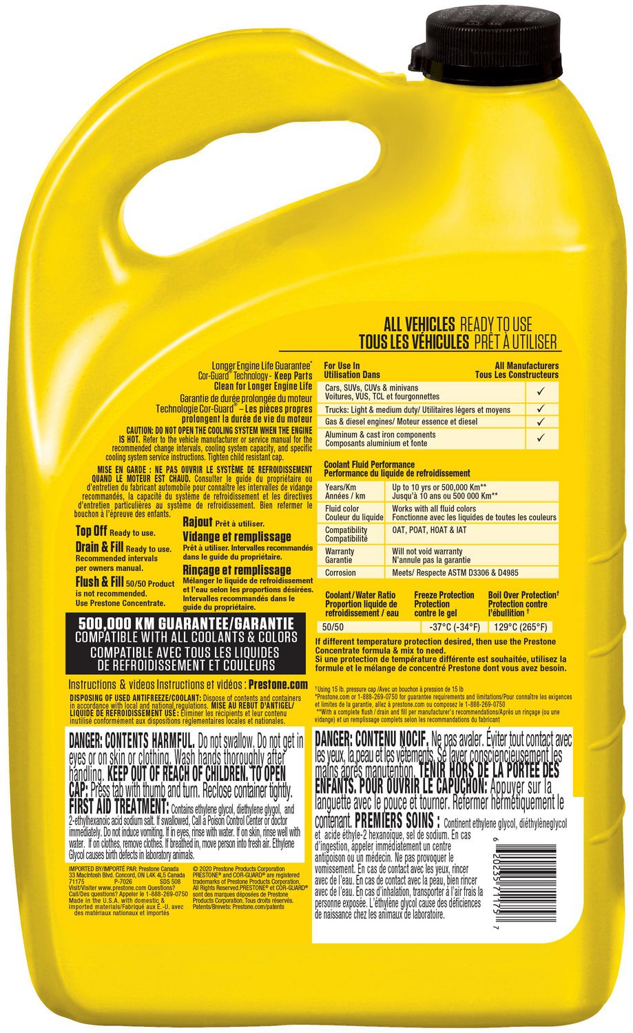 prestone antifreeze ingredients