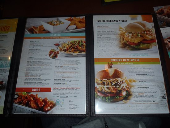 kelseys menu