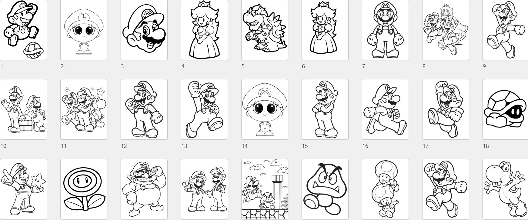 personajes mario bros para colorear