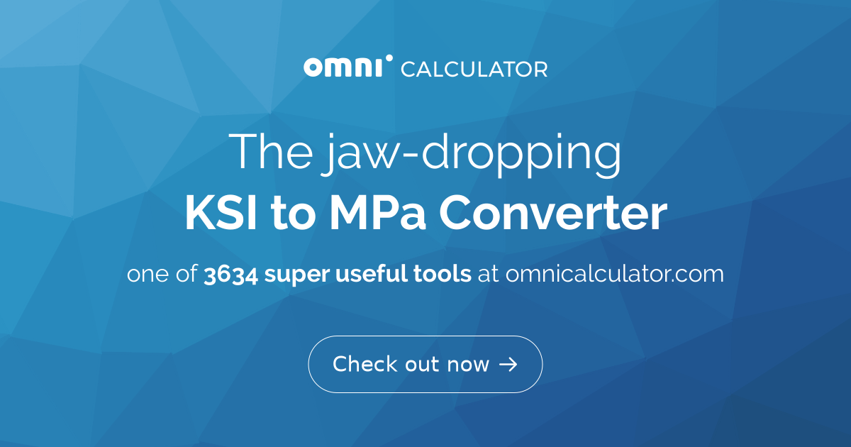 ksi to mpa calculator