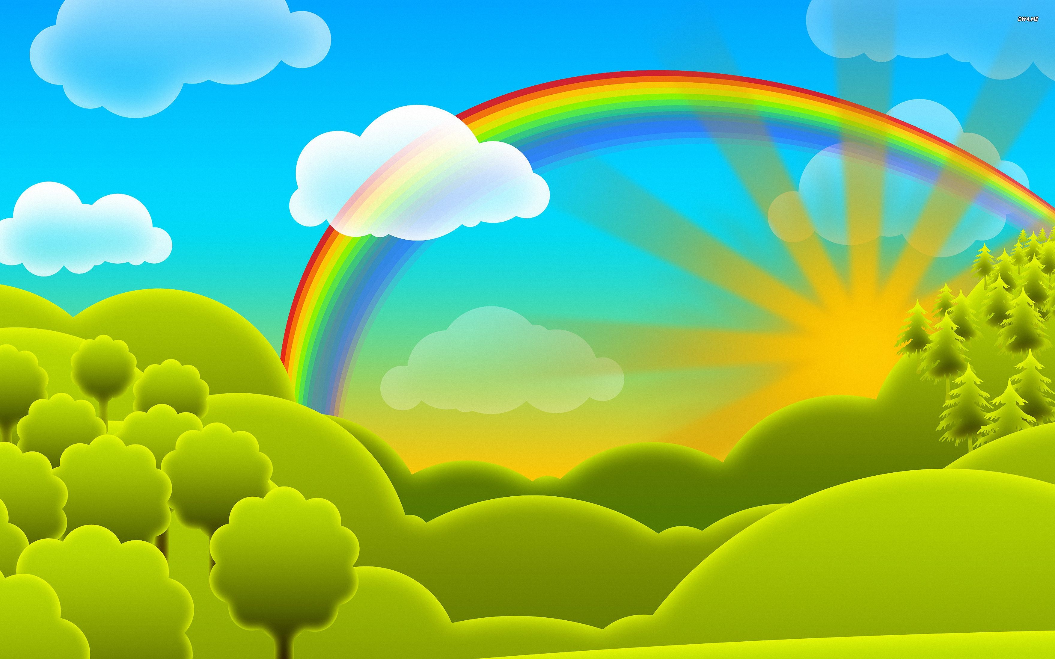 rainbow background cartoon