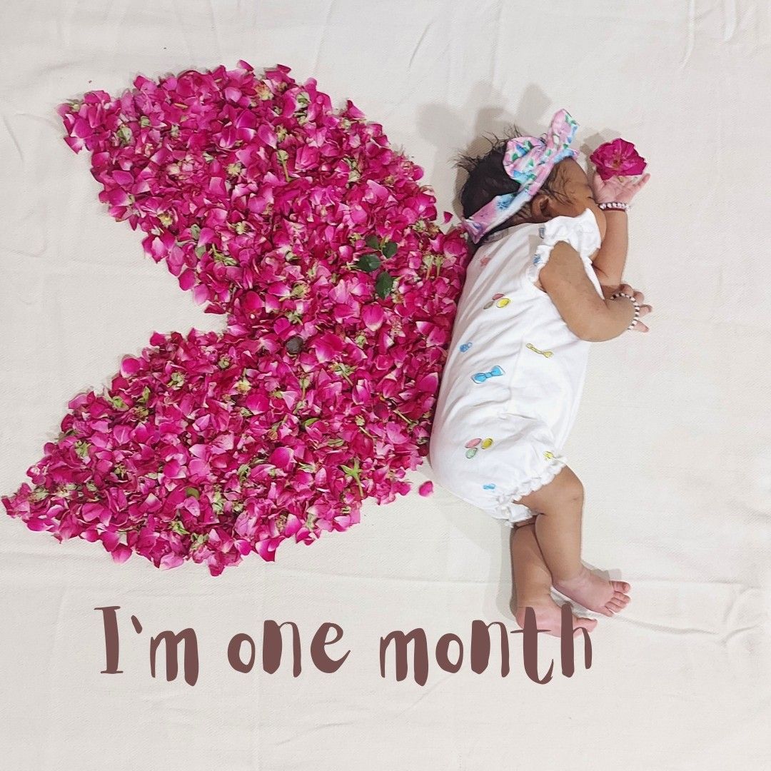 one month baby girl photoshoot ideas