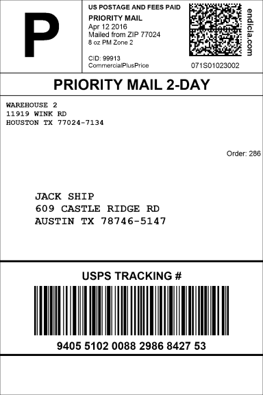 priority mail 2 day label