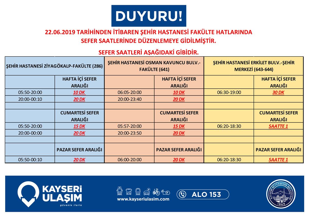 kayseri otobüs saatleri