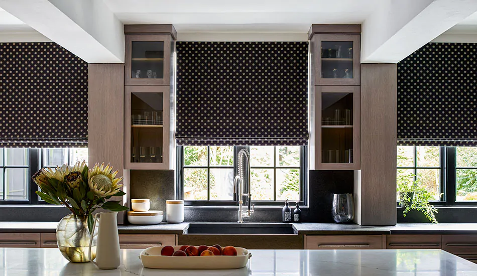 black roman shades