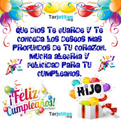 feliz cumpleaños hijo que dios te bendiga