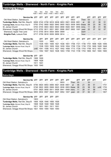 277 bus timings