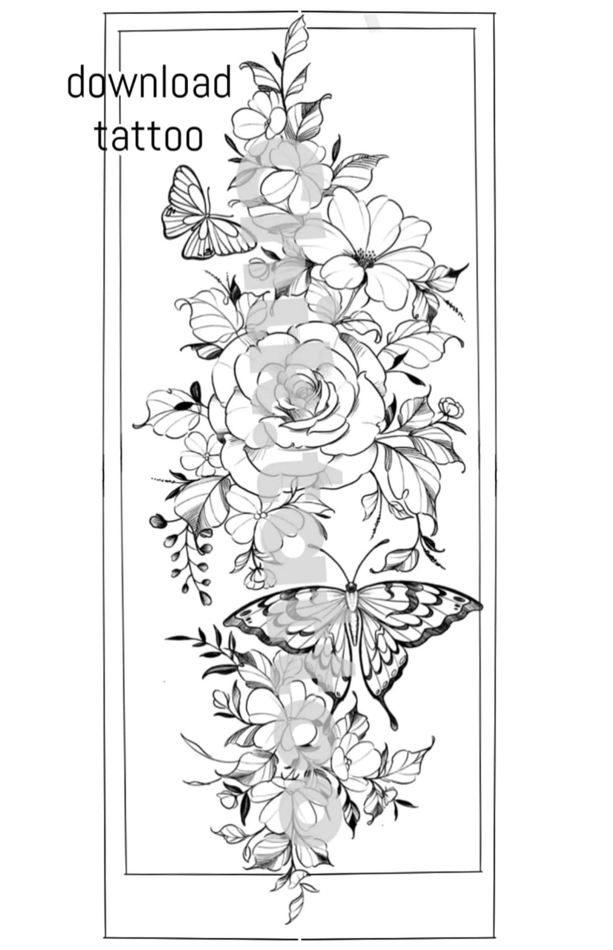 floral tattoo stencils