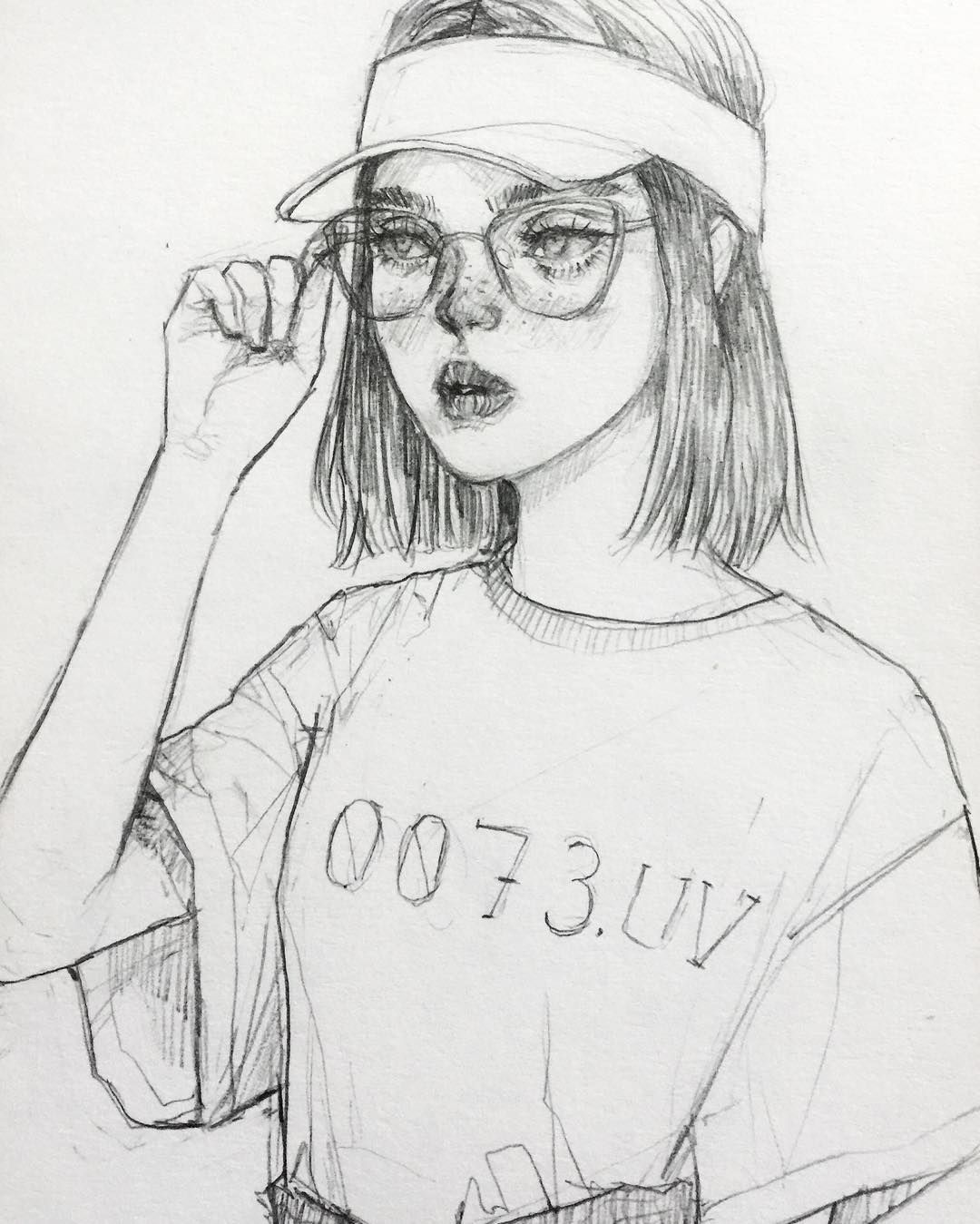 dibujos de chicas aesthetic a lapiz