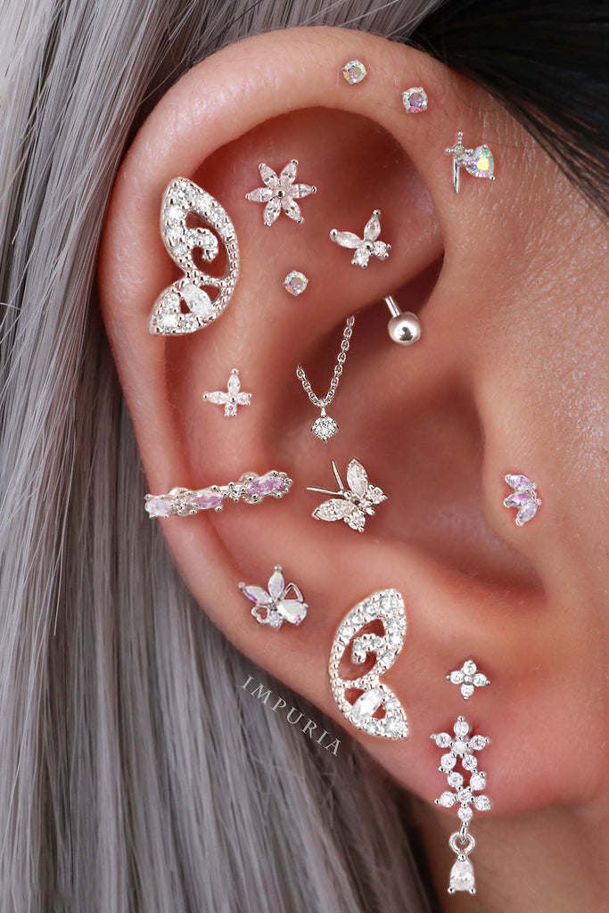 attractive trendy cute ear piercings