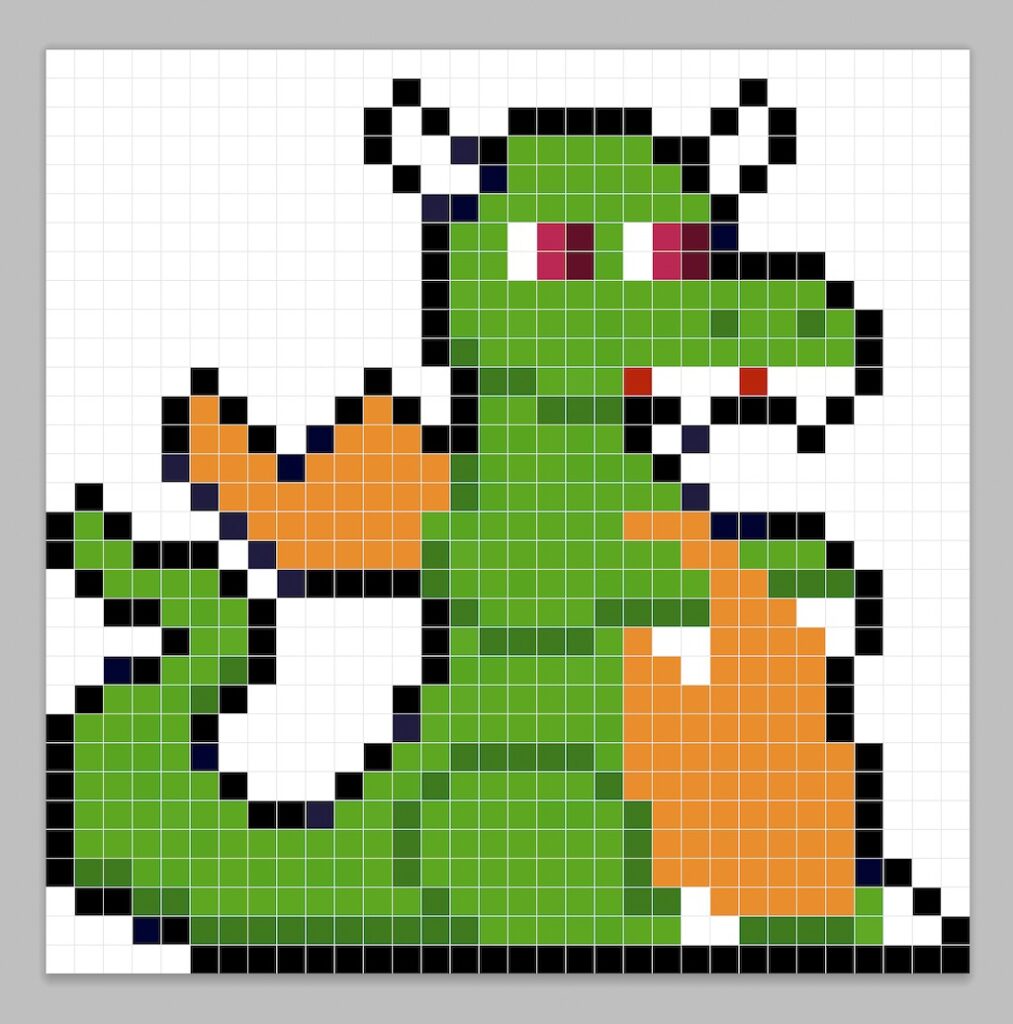 pixel art dragon