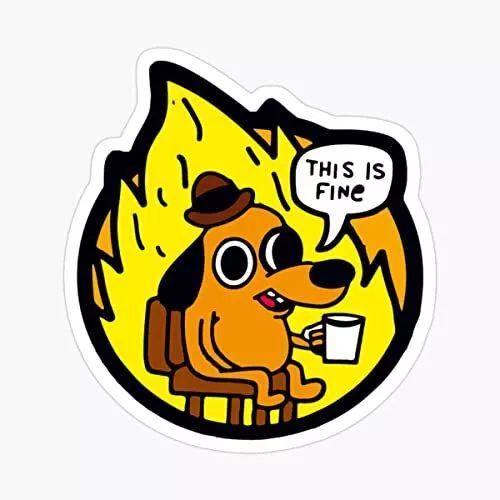 this is fine meme sticker