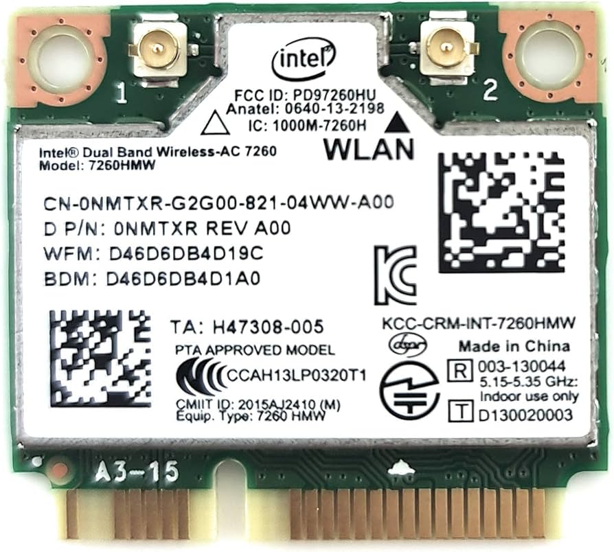 intel dual band wireless ac 7260 specs