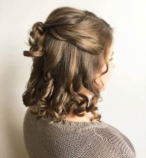 shoulder length half up hairstyles