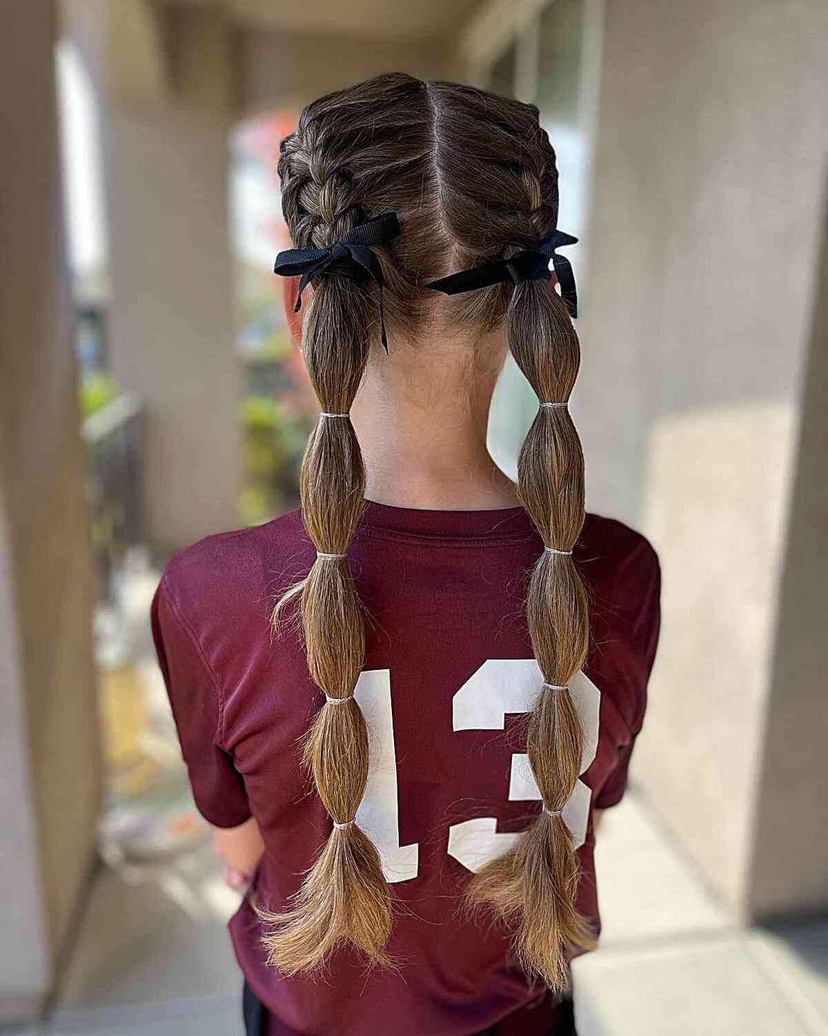 softball bubble braids