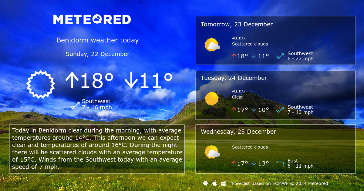 10 day weather forecast for benidorm spain