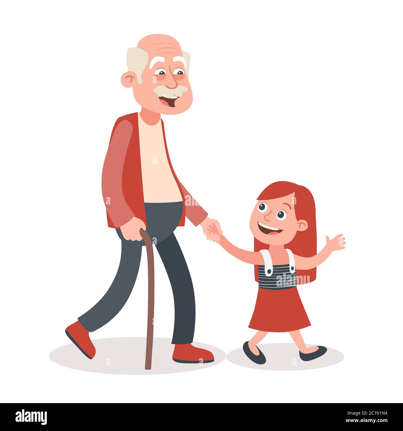 dibujo de abuelo y nieta