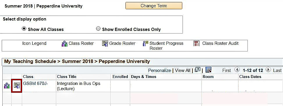 pepperdine schedule of classes