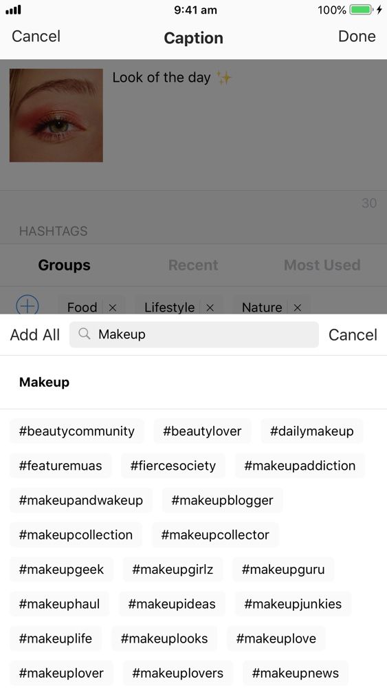 eye makeup hashtags