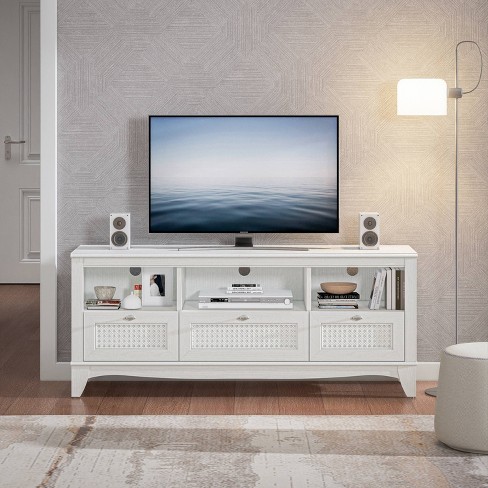 white wood tv stand