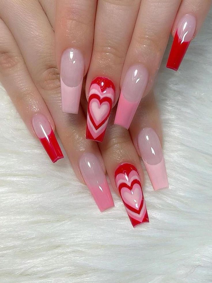 uñas acrilicas de corazones