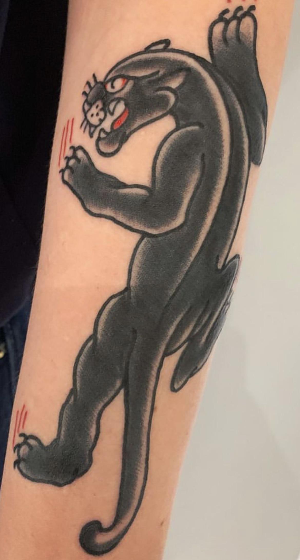 traditional panther tattoo