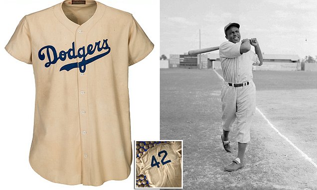 jackie robinson game used jersey