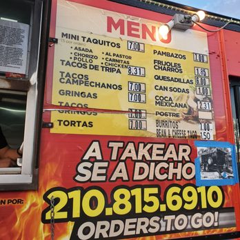 tacos el takin menu