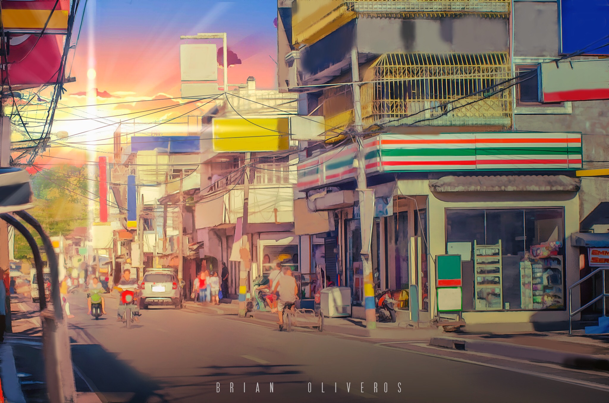 anime street background