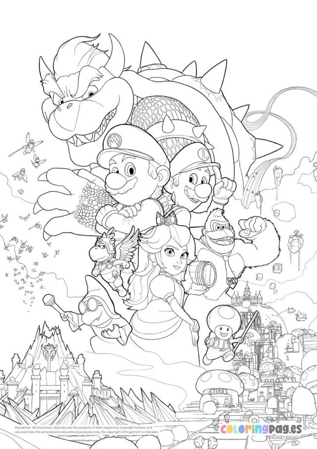 mario brothers coloring pages