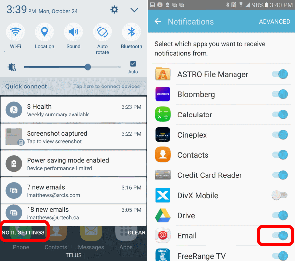 samsung email does not sync