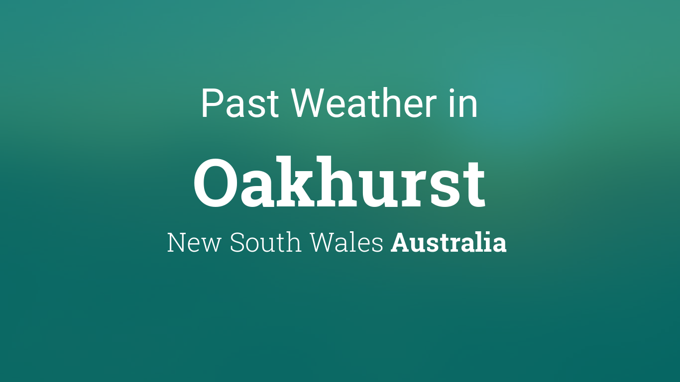 weather oakhurst nsw