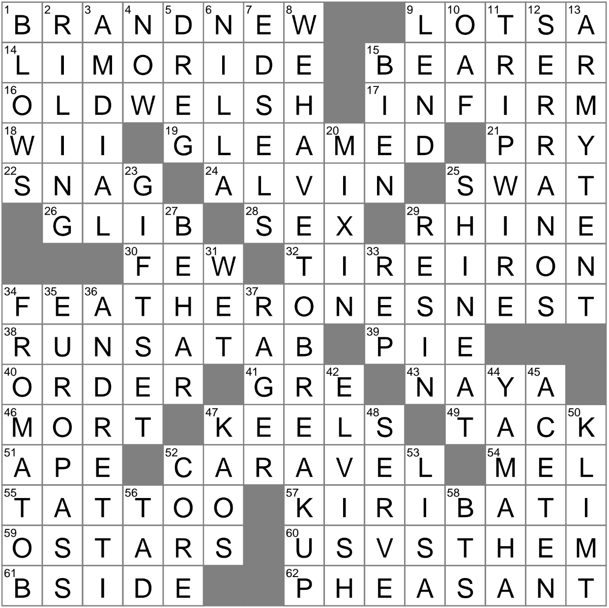 superficial show crossword clue