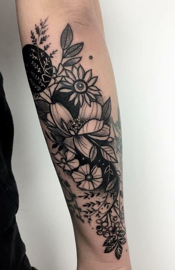 tattoo black flower