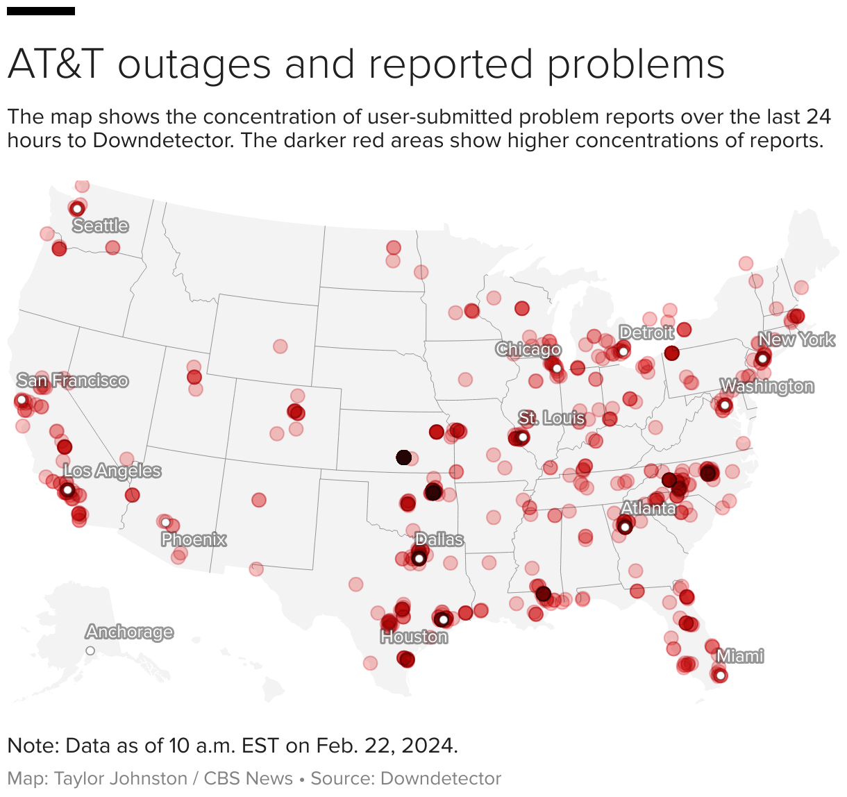 at&t outage map