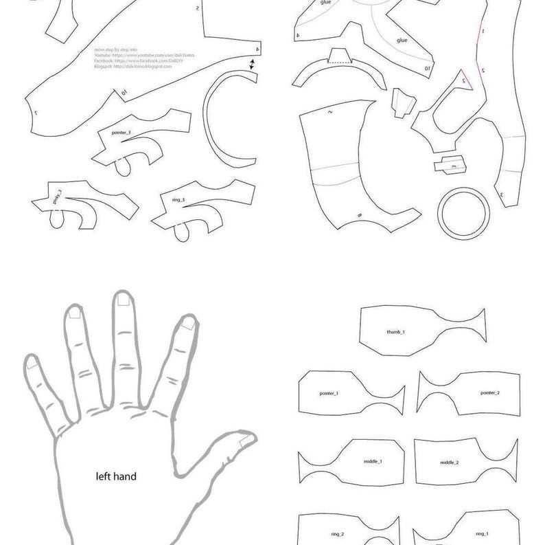 easy iron man hand template