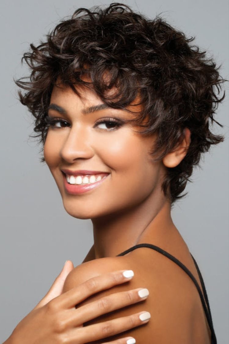 curly hairstyles short hair round face