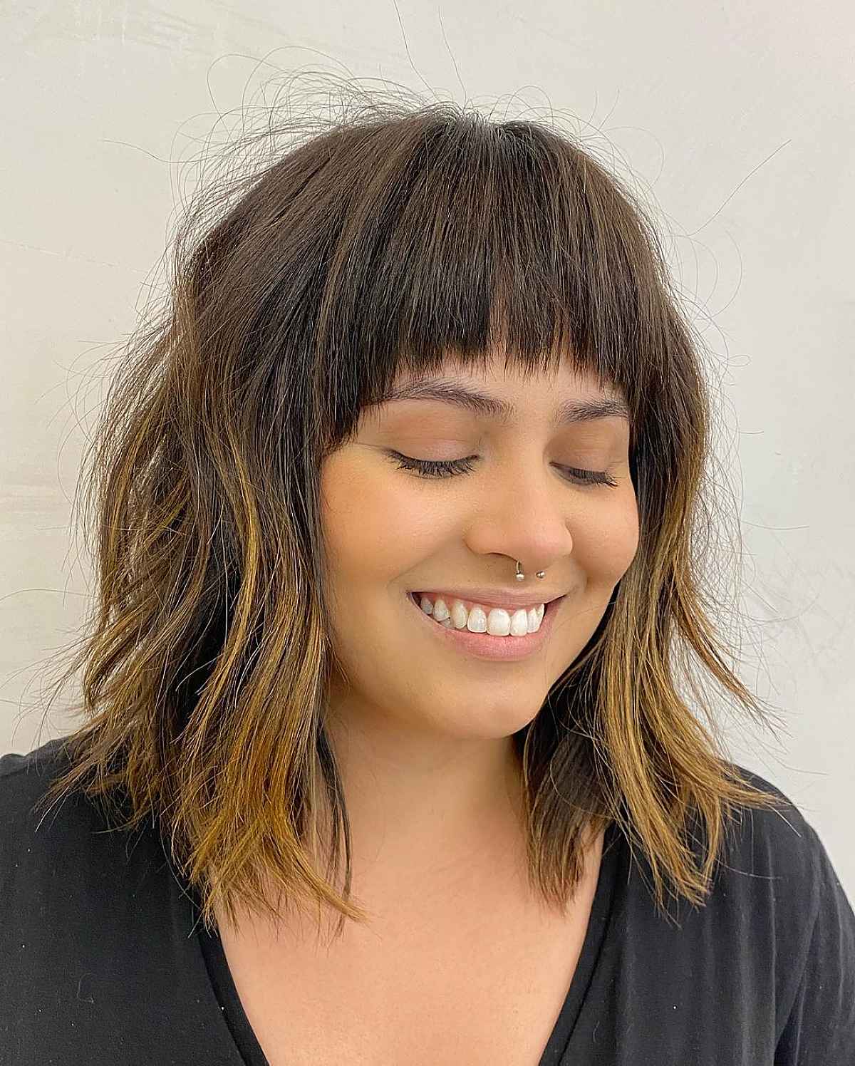 shoulder length hairstyles with fringe