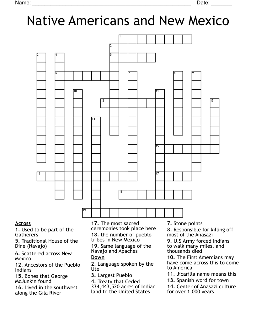 new mexico town crossword