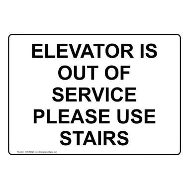 elevator under repair sign