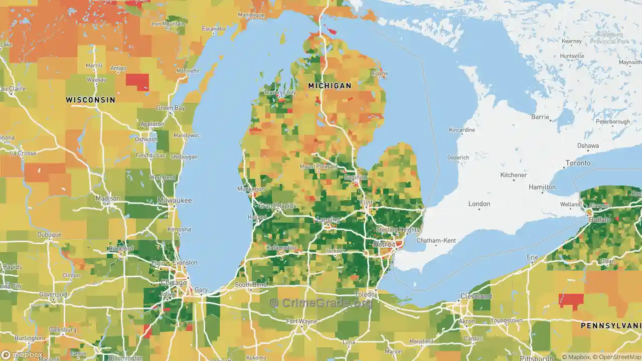 michigan crime rate map