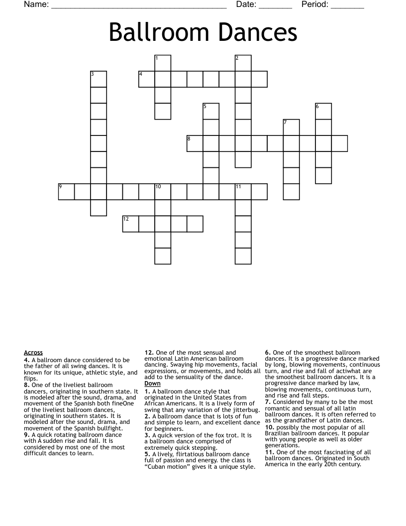 latin dances crossword