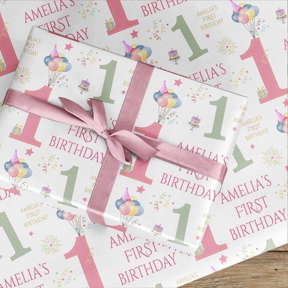 1st birthday gift wrapping paper