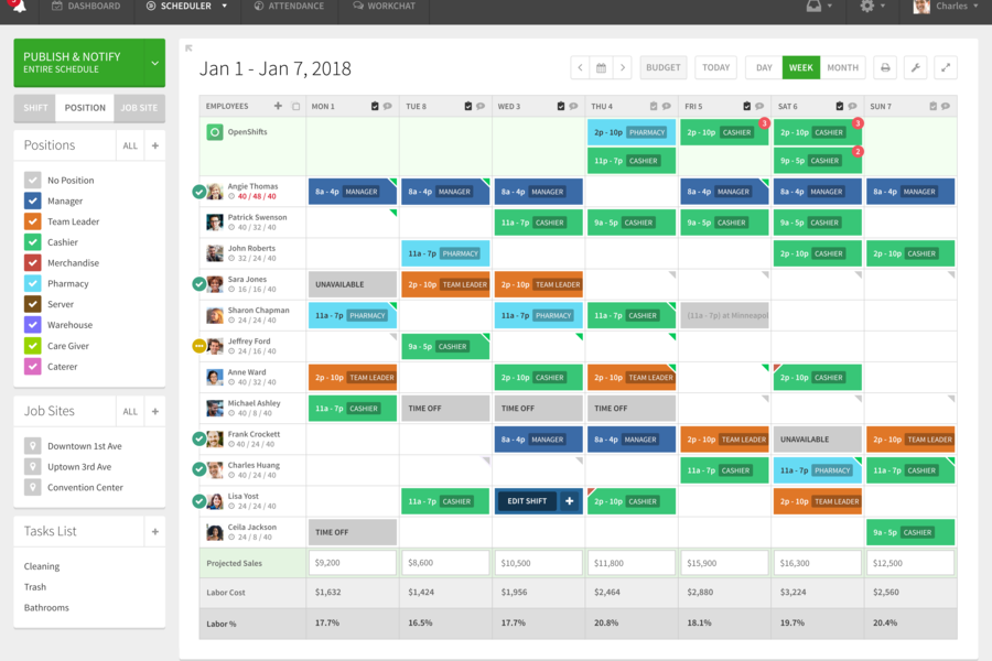 wheniwork scheduler