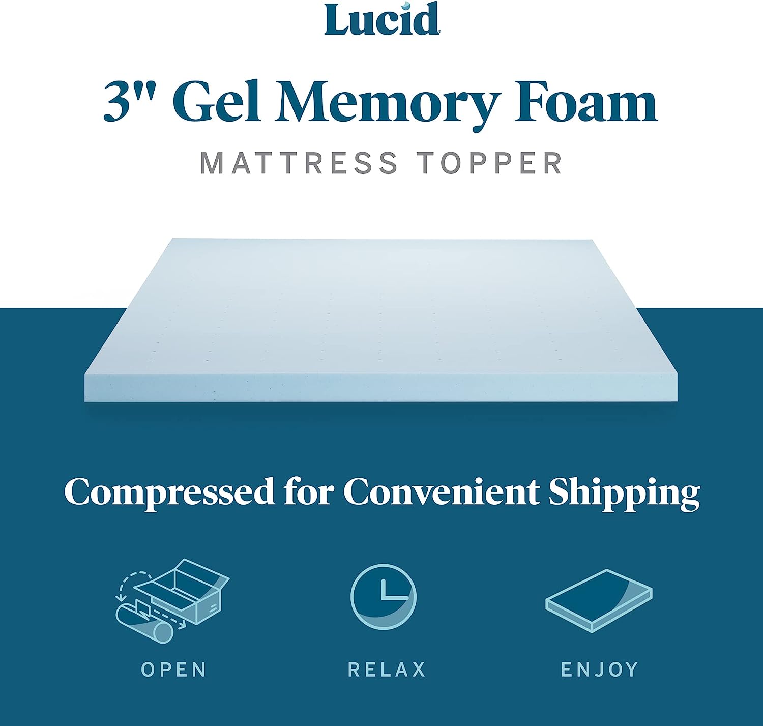 lucid 3 inch mattress topper